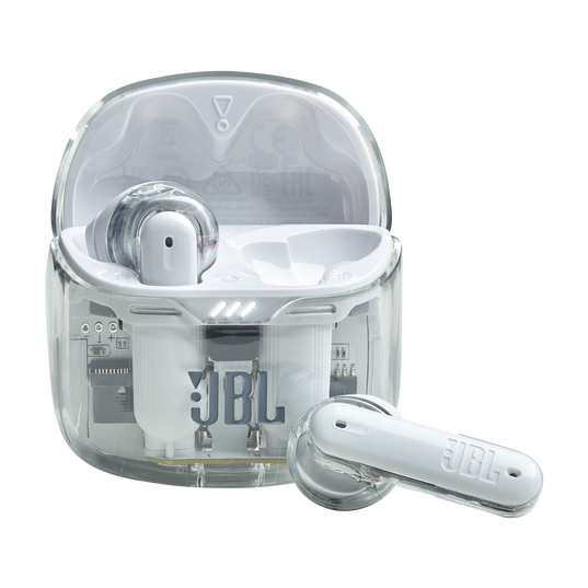 JBL Tune Flex Ghost Edition - White Ghost - True wireless Noise Cancelling earbuds - Hero